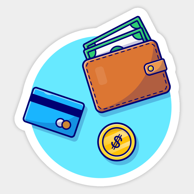 Wallet With Money And Card Sticker by Catalyst Labs